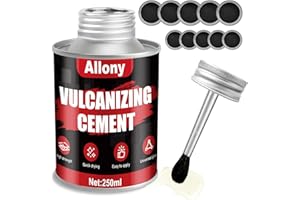 ALLONY Colle Vulcanisante Pneu, 250ML Colle Rustine, Colle Pneu, Rustine, Adhérence Rapide Durable, Colle Pneu Voiture, Réparation pour Chambres à Air de Vélo, Pneus de Voiture et Valves en Caoutchouc