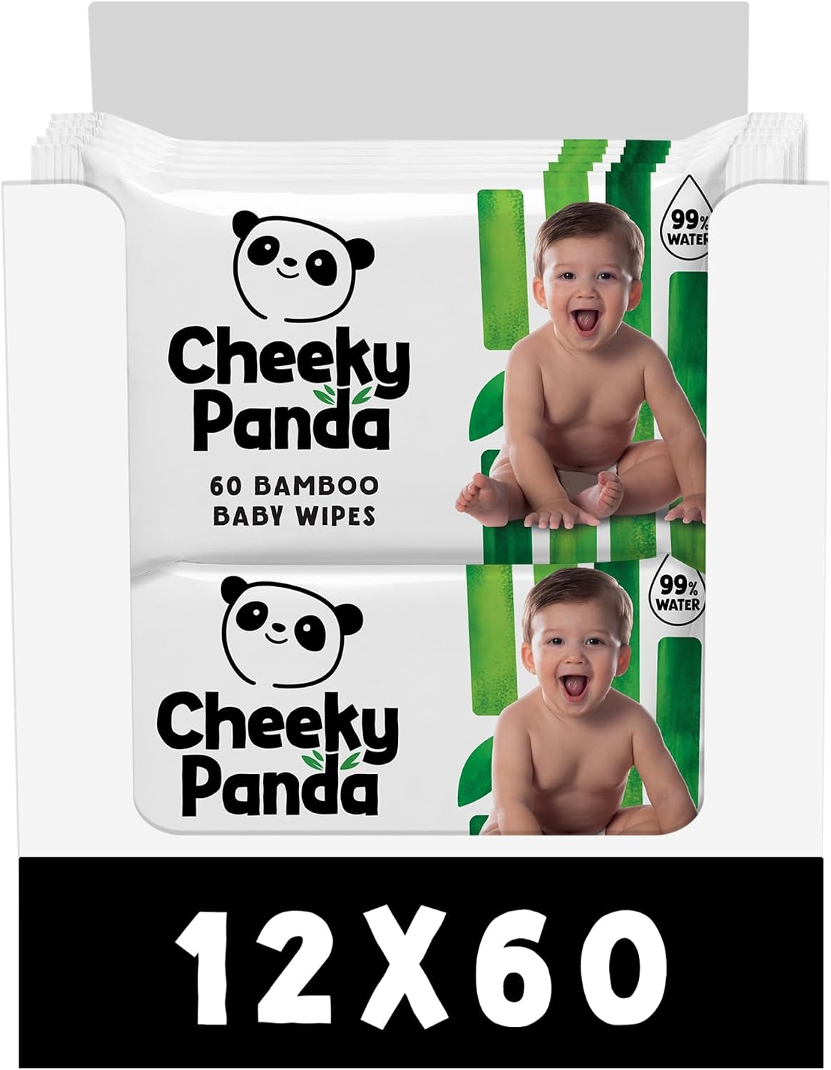 The Cheeky Panda Bamboo Biodegradable Baby Wipes Multipack | 99% Purified Water, Suitable for Sensitive Skin | Dermatologically Tested