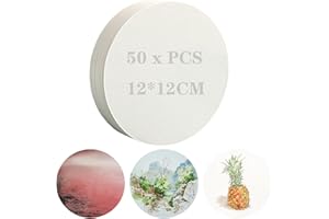 FENGJINGJIACHENG 50 Sheets Watercolor Paper Round,300g Cotton Watercolor Paper Suitable for Artists, Adults,Students Painting Acrylic,Crayon,Colored Pencil and Ink (4.7 in Round)