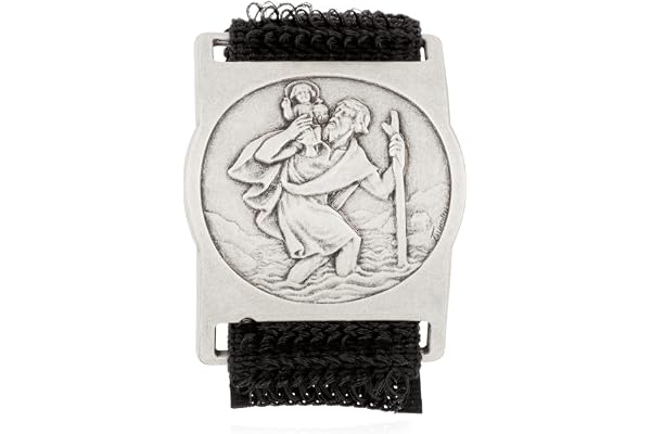 NKlaus Moto Plaque Christophe 2,9cm Patron des conducteurs Support Velcro Extensible 11439