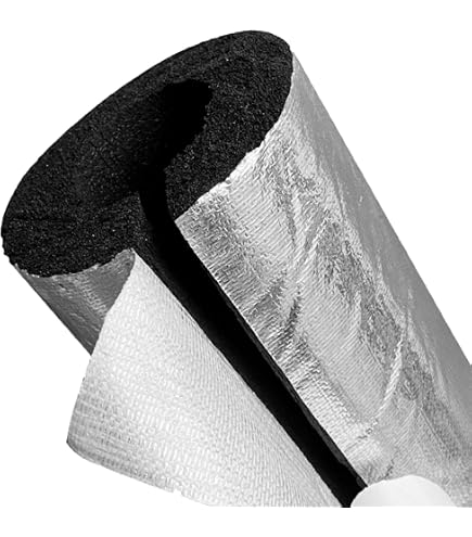 Rotolo Isolante Per Tubi 5m – Schiuma NBR Autoadesiva, Impermeabile E Antigelo, Per Riscaldamento E Isolamento Acustico (8 Cm X 5 M)
