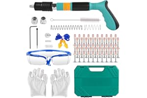 DNOYEVVS Mini Pistolet à Clous manuel en acier avec 200 clous ronds, 5 engrenages réglable pistolet à ongles en béton, Outil de Fixation pour mur de la maison (A)