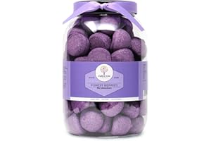 Mixed Forest Berries Flavoured Purple Marshmallow Balls in a Ribbon Gift Jar, 600 g. Luxury Sweet Gift Selections By Mallow Tree