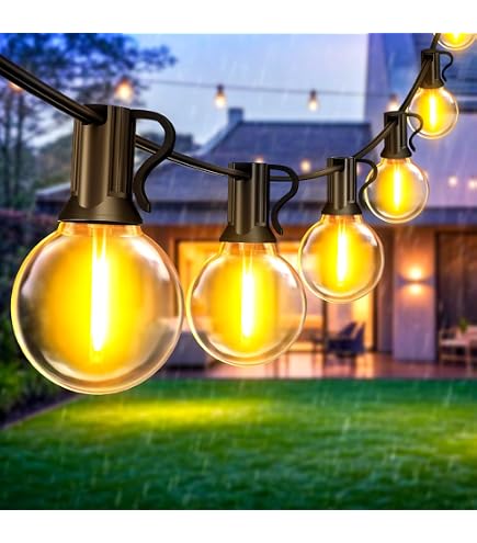 Guirlande Lumineuse Extérieure Guinguette 45m - 75+2 Ampoules LED G40, IP45, Blanc Chaud - Pour Patio, Fête, Mariage