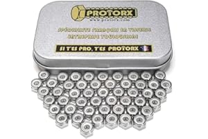 PROTORX Ecrou Autofreiné Nylstop M4 : Boite 50 Pcs Indesserable Frein Autobloquant Inox Bague Nylon de Blocage | Acier Inoxydable | Usage Interieur et Exterieur | Hexagonal (Diam. 4mm x 7mm) HI - Din985