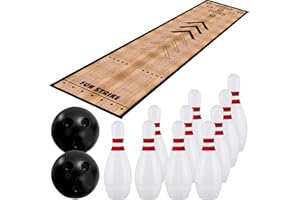 KEAGAN Mini set da bowling, giochi da bowling, giochi da bowling per interni ed esterni, set da bowling con pista da bowling, birilli e palla, set di giochi da bowling per interazione sportiva