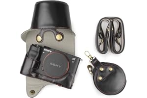 MUZIRI KINOKOO Etui ochronne ze skóry PU - kompatybilne z aparatem Sony A7C/Alpha 7C, Czarny, Retro