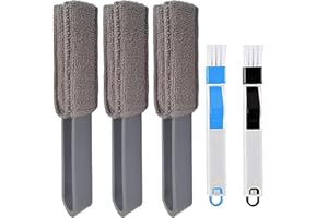 FUNKLU 5 Pcs Pulisci Veneziane, Spazzola per Panno in Microfibra Spazzola per la Pulizia Delle Finestre per Persiane Tastiere Venetian Wet Dry - Spolverino in microfibra Condizionatori Termosifoni