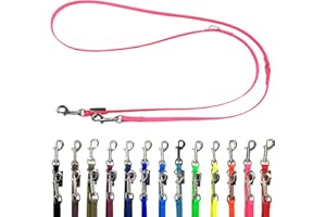 Biothane Hundeleine kleine Hunde/große Hunde verstellbar 2m / 2,40m / 2,80m / 3,50m / 5m SILBERNER Haken 9mm / 13m,m / 16mm (2m X 9mm, Pink)