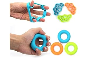 6pcs Finger Stretcher, BetterJonny 3 Resistance Levels Finger Strength Trainer Hand Grip Strengthener for Forearm Exercise Guitar Finger Strengtheners and Rock Climbing