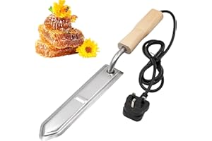 PROBEEALLYU MOGOULUA Portable Electric Honey Extractor Stainless Steel Uncapping Knife Handheld Honey Hot Knife Wood Handle Beeswax Heating Cutter Honey Uncapping Scraper Honey Cutter Beekeeping Tool