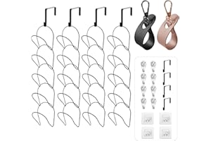 Cooltto 20 Pack Hat Organizer for Baseball Caps with 2 Hands-Free Hat Clip, Wigs, Cowboy hat, Winter Hat, Scarves, Handbags, Towels, Clothes, Ties, Applicable to Door, Wall, Closet, Bathroom (Black)