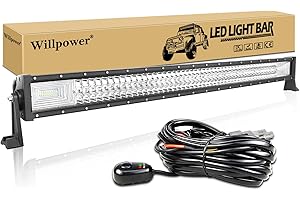 Willpower Barra Led Fuoristrada 107cm 540W Con Cablaggio 12V 24V Combinata di Fascio Fari da Lavoro per Auto Trattore Camion ATV Barca 4x4