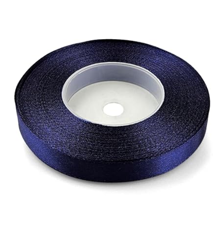 Furlanis - Ruban Satin Double Face, Tissu Italien - Bleu Chine, 10