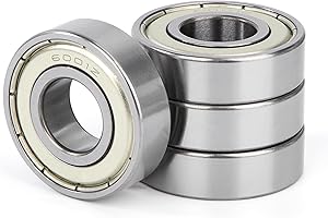 JESUSTREE 4 Stück 6001ZZ Kugellager 12x28x8mm Chromstahl und Vorgeschmiert Rillenkugellager, 6001Z Doppelte Metalldichtung mit Dichtungen Schilde für DIY, Skateboards, Drehbänke, Motoren