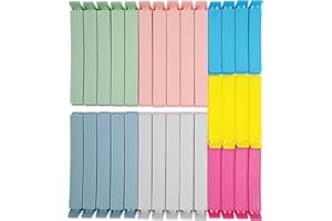 Yarall 32 Pièces Pince Sachet Alimentaire – Pince Fermeture Sachet Alimentaire de Cuisine, Pince Alimentaire en Plastique pour Congélateur et Stockage, 2 Tailles (11 cm x 20, 7,8 cm x 12)