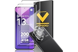 HOMEMO Protector de Pantalla para Xiaomi Redmi Note 13 Pro Plus 5G /13 Pro+ 5G, Película de Vidrio Templado 2 Piezas+ Protector de Lente de Cámara 2 Piezas, 9H Dureza, Antihuellas, HD Clara, Sin Burbujas