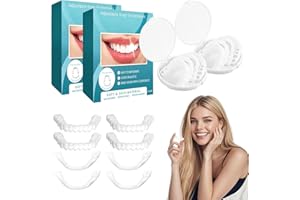 Hidreat 2 Set Clip in Veneers Teeth, Adjustable Clip on Veneers Top and Bottom, Snap on Veneers Teeth for Temporary Tooth Repair