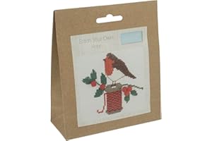 Trimits Mini kit de punto de cruz, 13 x 13 cm, petirrojo