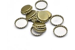 takestop® Tappo Corona Tappi 200 Pezzi Oro Diametro 26MM IDONEO BOLLITURA per Bottiglie Succo SUGO SUGHI Conserve Pomodoro Alimenti