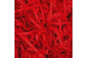 IRTAZAZ DEALS (200 Grams) Hamper Stuffing Filler Shredded Tissue Paper Ideal For Gift Boxes Easter Baskets Packaging Filler Decorative Shreds Raffia Paper Party Supplies Accessories Egg Basket. (Rose red)