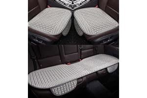 YUNZLAN Ice Silk Car Seat Cushion,Breathable Cool Comfort Car Drivers Seat Covers, Universal Car Interior Seat Protector Pad for Car Truck Vehicle SUV (grey, 3pcs/set(2Front+1Rear))
