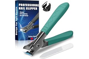 BLESWIN Obcinacz do paznokci dla mężczyzn, obcinacz do paznokci u stóp do grubych paznokci, akrylowy zestaw obcinaczy do paznokci dla kobiet, seniorów, obcinacz do grubych paznokci, długi uchwyt, ultra ostre