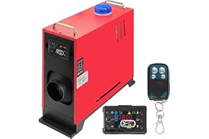 EVGTTI 12V 8KW Diesel Air Heater, All In One Diesel Night Heater with Remote Control And LCD Monitor for Car, Truck, Garage,Boat, RV,Trailer (Red)