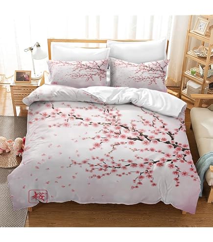 Housse De Couette Enfant Motif Montagne - Microfibre Douce, Imprimé Japonais - Taille Simple 135x200 Cm