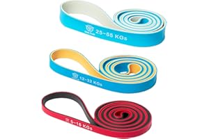 Eric Flag Bande Élastique Musculation avec 3 Niveaux de Résistance - Équipement pour Fitness, Yoga, Tractions, Pompes - Élastique de Sport pour Hommes et Femmes, Entraînement à la Maison ou en Salle
