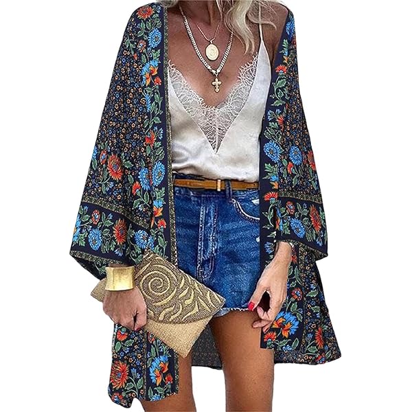 Cárdigan Mujer SHOBDW - Kimono Playa Tallas Grandes S-XXL