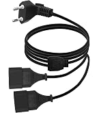 Spina Prolunga Euro 2-in-1 A 90° – Tipo C Doppia, 2.5A/250V, Cavo In Rame 0,75mm² Per TV E PC