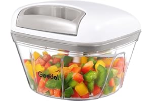 Geedel Picadora de Alimentos, Picadora Manual Fácil de Limpiar y Segura, Picadora de Verduras Rápida para Verduras, Frutas y Nueces