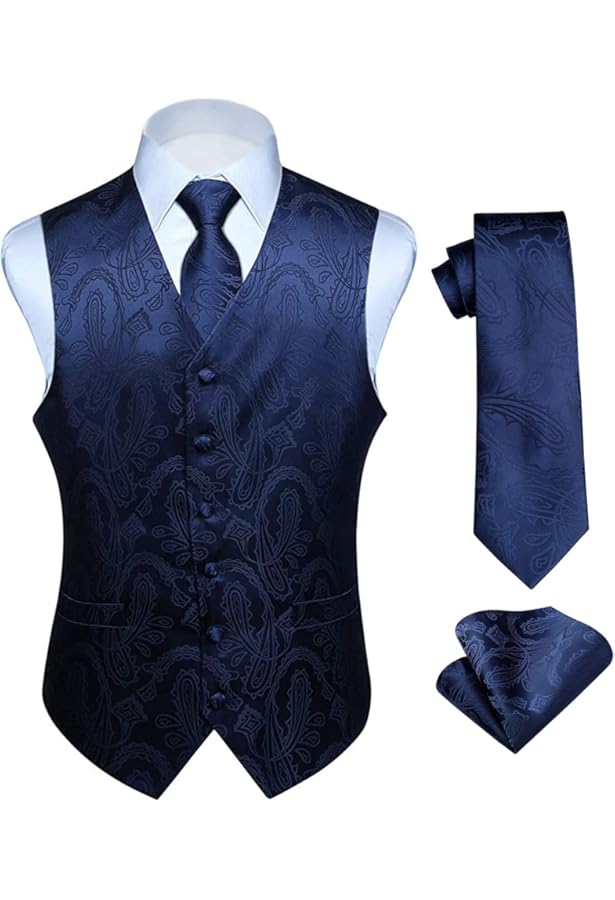COOFANDY Herenpak, vest met zakken, kostuumvest, mouwloos vest, businessvest, V-hals, pak, vest, bruiloftsvest, herenvest, gilet party, lichtblauw, XL
