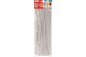 Apli 13277 - Sachet de 50 fils chenilles blancs pour travaux manuels