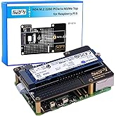 GeeekPi N04 M.2 M-Key NVMe SSD Shield für Raspberry Pi 5, M.2 2280 PCIe to NVMe SSD Shield Pip PCIe Peripheral Board Top für 