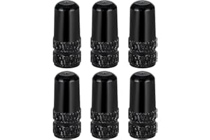 WOLMIK 6 Pcs Black Presta Valve Cap, Bike Presta Valve Stem Caps, Aluminum Anodized Tire Air Stem Covers, Bike Valve Stem Caps Used On Presta/French Valves for MTB Road Racing Bicycle