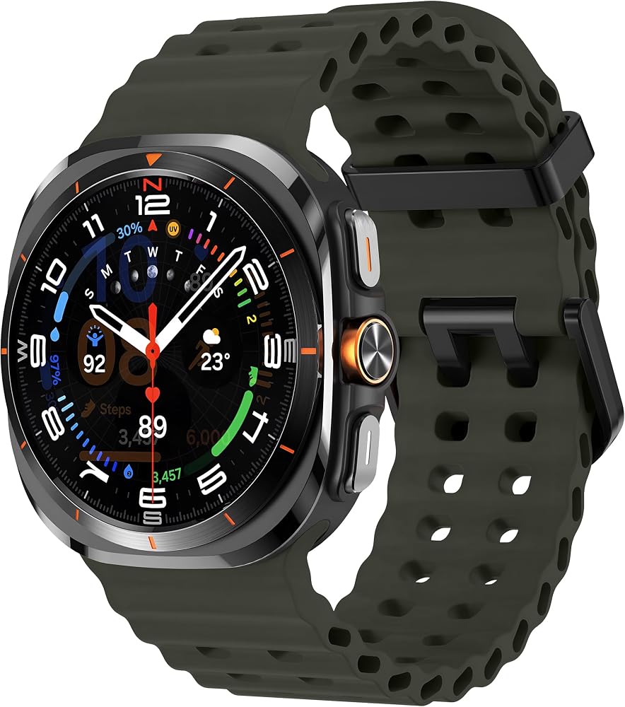Teknoft Samsung Galaxy Watch Ultra 47mm ile Uyumlu Delikli Model Ocean Loop Yumuşak ve Hafif Silikon Kordon