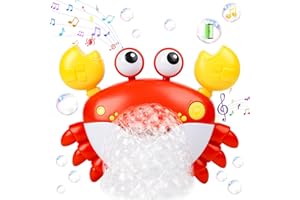 JoiTale Baby Bath Toys, Rechargeable Bath Bubble Machine with 12 Songs, Automatic Crab Bubble Maker Bath Toy for Toddler, Sensory Shower Toy for 1-6 Year Olds, Fun Bathtub Toys Gift for Boys Girls