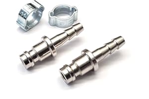 DELTA-P LTD Water Fed Pole Window Cleaning System Series 21 Quick Connector Male with 6mm Hosetail x 2 + O Clip x 2