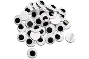 TOAOB THE ONE AND ONLY BABY TOAOB 100pcs 30mm Wiggle Googly Eyes Self Adhesive Large Round Black White Sticky on Googly Eyes Plastic Craft Eyes for DIY Crafts Decoration ﻿