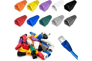 SYEYCW 50 Pièces Connecteur RJ45, RJ45 Plastique Protection Capuchons, pour RJ45 Cat5 Cat5E Cat6 Câble Ethernet Réseau Anti-Traction Bottes Câble Connecteur Prise, Rj45 Ethernet Bottes