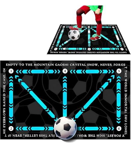 Tappeto Antiscivolo Palleggio Tappeto Allenamento Calcio 60x90 Cm - Antiscivolo, Con Trainer, Per Controllo Palla Indoor Materiale Silenzioso Resistente
