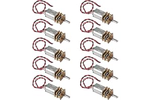 DIANN 10pcs Mini Micro N20 Gear Motor DC 3V-6V Slow Speed Full Metal Gearbox DIY Robot Car
