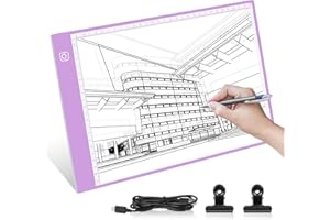 Lahrma Light Box Drawing A4 LED Lightbox for Tracing, Ultra-Thin Diamond Art Light Board Light Pad for Diamond Painting, 3 Brightness Adjustable Copy Board for Animation Sketching Design, Purple