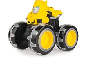 JOHN DEERE TOMY Transformers Bumblebee Monster Treads Lightning Wheels zabawka, świecąca zabawka Monster Truck z neonowymi kołami, żółte zabawki dla dzieci, chłopców i dziewcząt w wieku 3, 4, 5+ lat (47422)