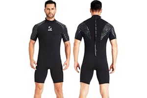 ZCCO Kombinezony mokre, męskie, neoprenowe, damskie, 3 mm, zamek błyskawiczny, krótkie kombinezony do surfingu, snorkelingu, pływania kajakiem, nurkowania, pływania, SUP, pływania kajakiem, (czarne)