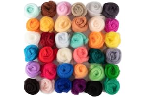 YXQSED Set Lana Feltro 36 Colori Matassa di Lana Feltro di Lana Feltro di Lana Morbido Fai da te a Mano per Bambola Regalo
