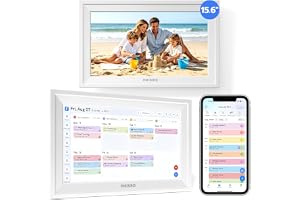 Inkbird 15,6'' Digital Kalender vägg, WiFi, familjeplanerare med | Familjeplanerare med stjärnbelöning & vanebildning, som dekorativ digital fotoram, synkar med kalender, väggmonterbar