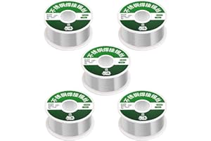CAINCAY Aluminum Stainless Steel Lighter Solder Wire, 5 Roll 1.0mm Stainless Steel Soldering Tin Wire, Wire Solder Stainless Steel for Electrical Soldering Electronic Components Repair and DIY